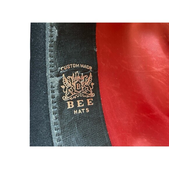 Custom Made Bee Hats Deluxe Western Dynafelt Woven Band Feather Size 7-1/2 READ - Picture 7 of 10
